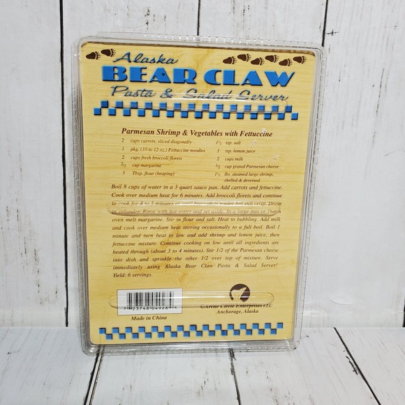 Alaska Bear Claw Wood Salad & Pasta Server NEW - Picture 2 of 5